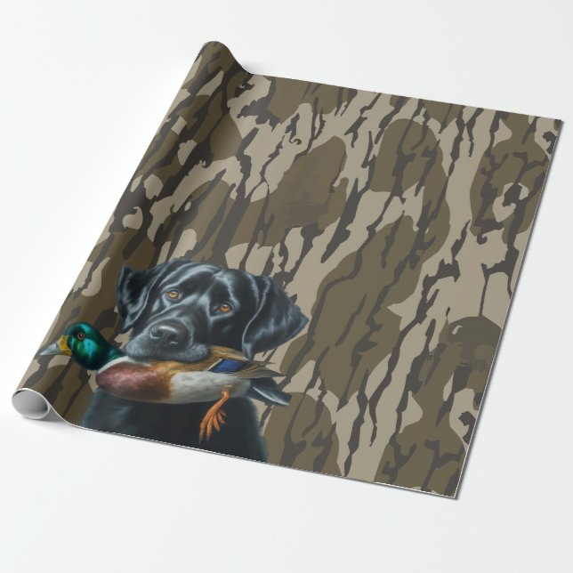 Anka Hunting Labrador Retriever Bottomland Camo Presentpapper (Utrullad)