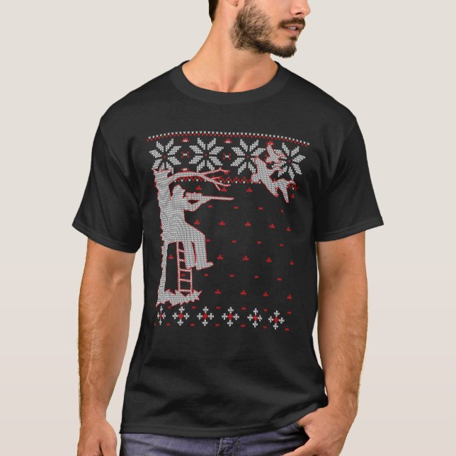 Anka Hunting Ugly jul Sweater, Anka Hunter C T Shirt (Framsida)