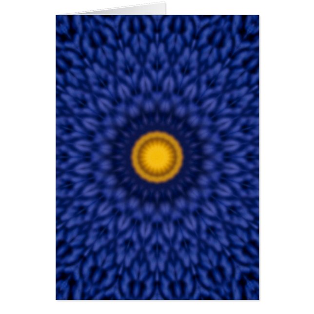 Anka i blått med gult kaleidoskop OBS kort (Framsidan)