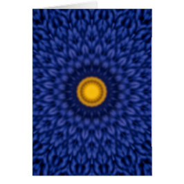 Anka i blått med gult kaleidoskop OBS kort