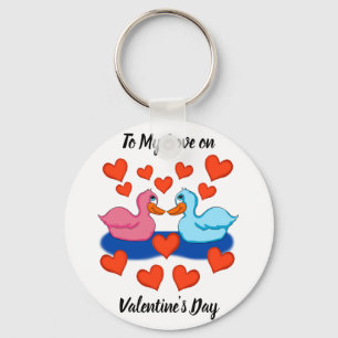 Anka i Kärlek Keychain Nyckelring