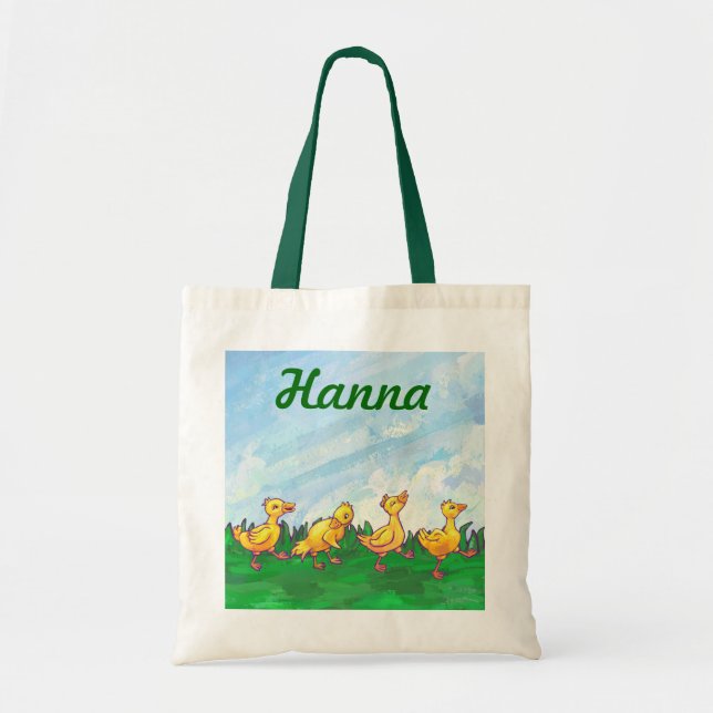 Anka i Personligen Rad Tote Bag Tygkasse (Framsidan)