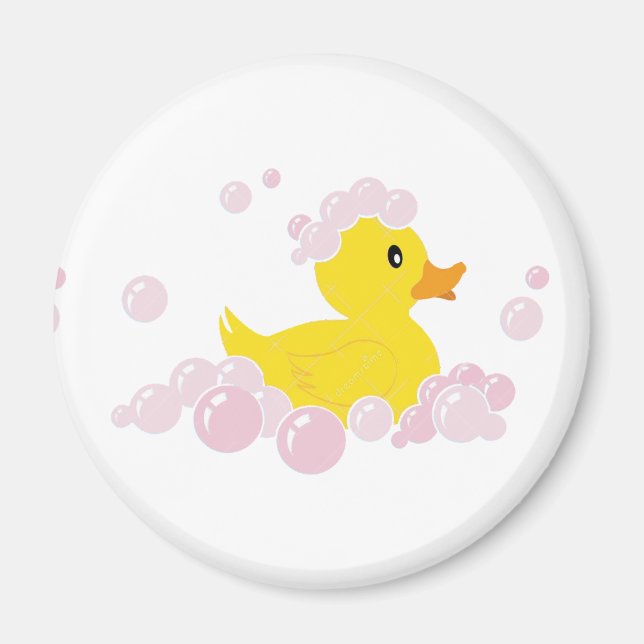 Anka i rosa bubblor magnet (Framsidan)