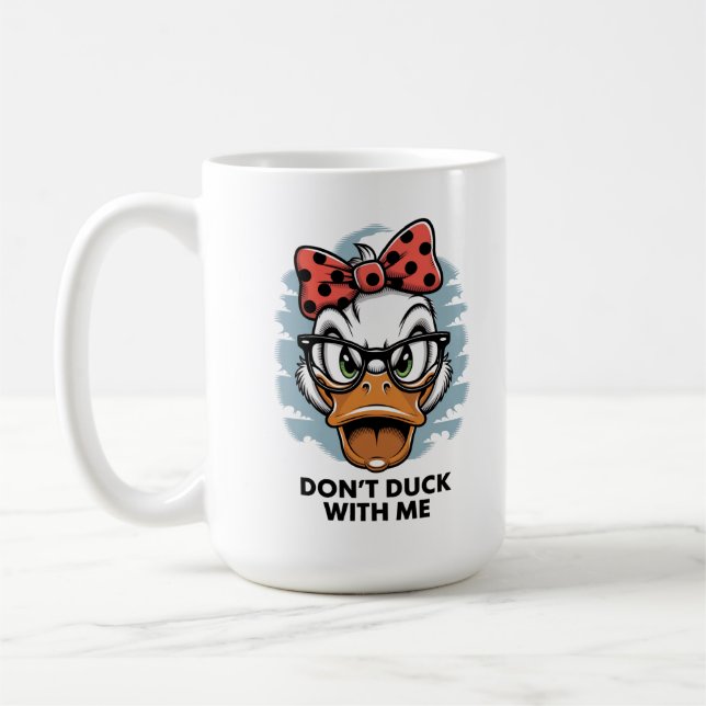 Anka inte med mig med lustigt djurminne kaffemugg (Vänster)