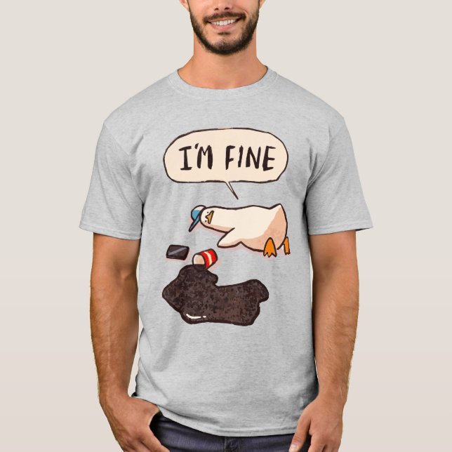 Anka: "Jag Mår Bra" – Den Roligaste Meme-Poster T Shirt (Framsida)