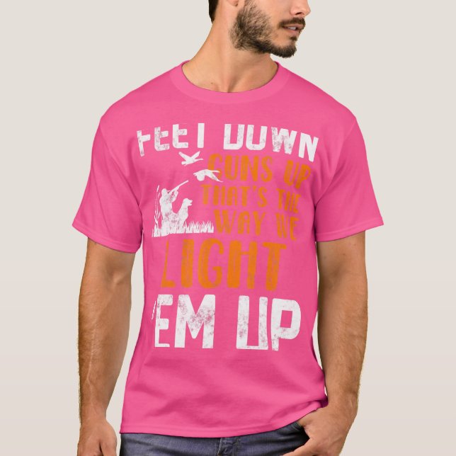 Anka Jakt med Hund och Rifle Hunter Funny T Shirt (Framsida)