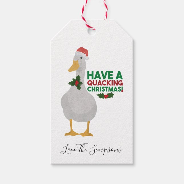 Anka julpun: ha en Quacking Christma Presentetikett (Framsidan)