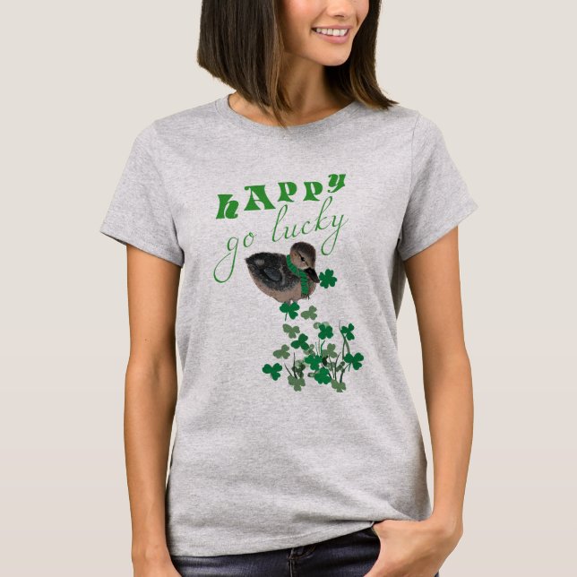 Anka Klöver Lycklig Go Lucky St patrick's day Wome T Shirt (Framsida)
