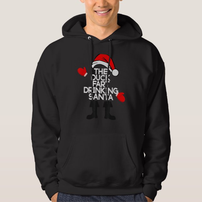 Anka-konsten som dricker jultomten Whiskey-julen Hoodie (Framsida)