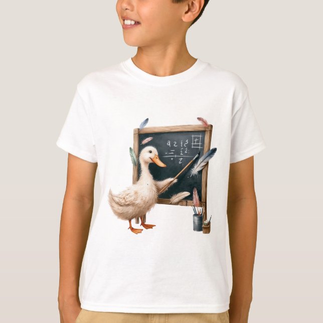 Anka Lärare Math på Blackboard Boys T-Shirt (Framsida)