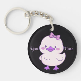 Anka Lila Båge Söt Kawaii Svart Anpassad