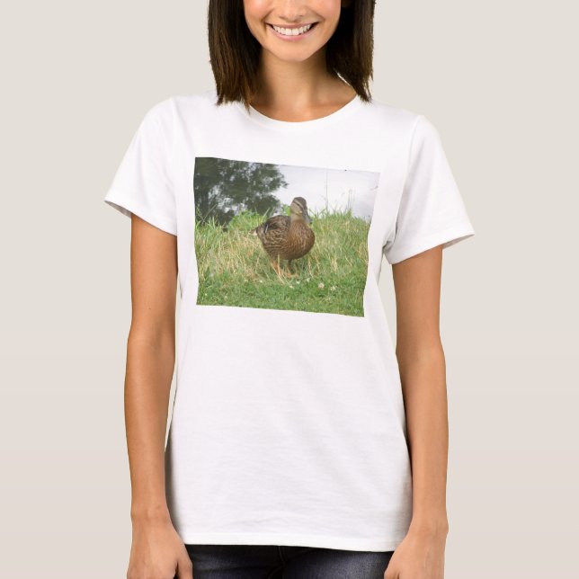 Anka Mallard Female Cute Nature Photo T Shirt (Framsida)