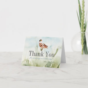 Anka/Mallard Watercolor Fält Boy Shower Tack Kort