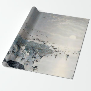 Anka, Mallards och Svanar vid solnedgången i sjö Presentpapper