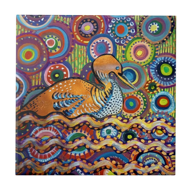 anka-målning kakelplatta (Framsidan)