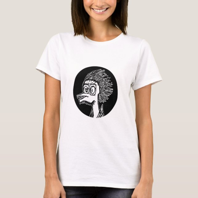 Anka man porträtt sketchy teckning t shirt (Framsida)