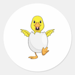 Anka med ägg runt klistermärke