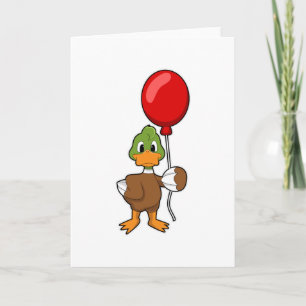 Anka med ballong kort