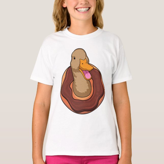 Anka med Donut T Shirt (Framsida)