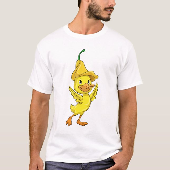 Anka med gul klockmössa t shirt (Framsida)