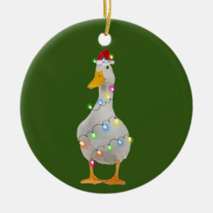 Anka med Hat Ljus jul Julgransprydnad Keramik