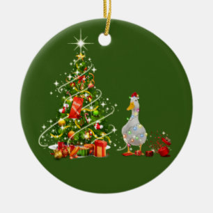 Anka med Hat Scaft jul Julgransprydnad Keramik
