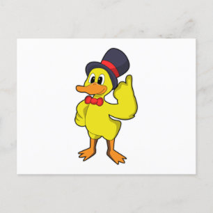 Anka med hatt vykort