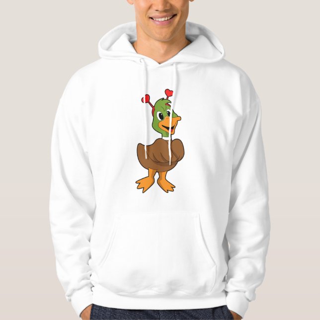Anka med hjärthögband hoodie (Framsida)
