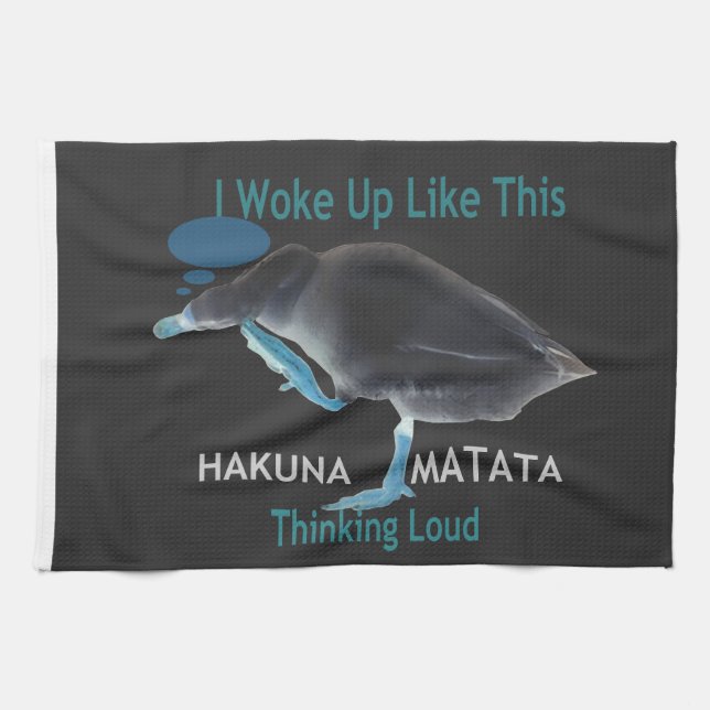 Anka med mig som den här och Hakuna Matata-texten Kökshandduk (Horisontell)