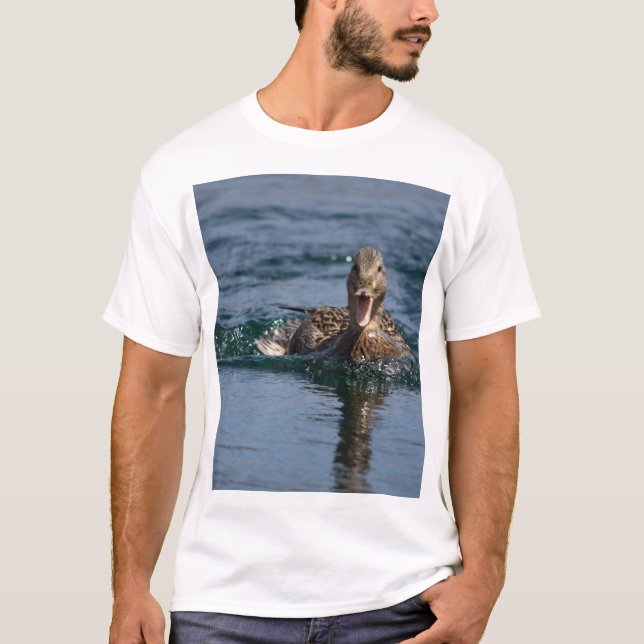 Anka med öppen näbb                 t shirt (Framsida)
