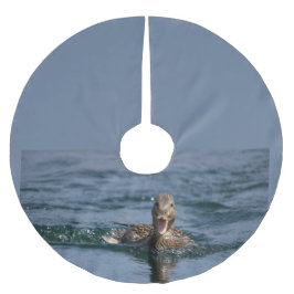 Anka med öppen topp julgransmatta borstad polyester