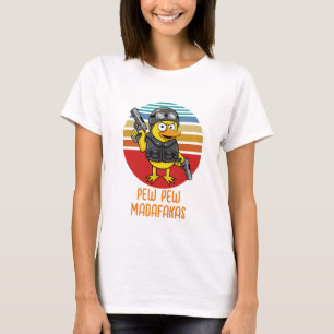 Anka med Pistols Crazy Vintage, Pew Pew Madafakas T Shirt