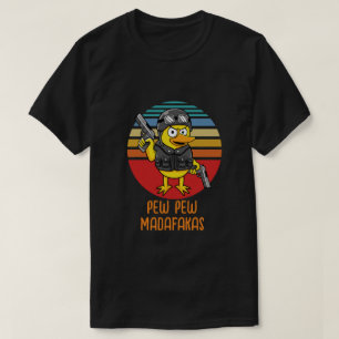 Anka med Pistols Crazy Vintage, Pew Pew Madafakas T Shirt