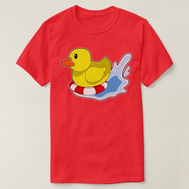 Anka med Simma ring i Vatten T Shirt (Design framsida)