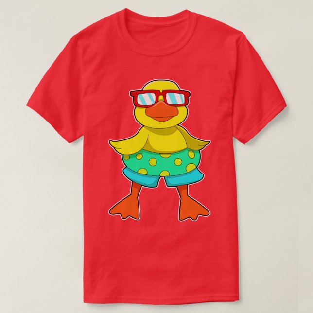 Anka med Simma ring Solglasögon T Shirt (Design framsida)
