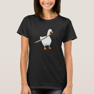Anka Med Svärd Anka Som Handhar En Katana Kniv Gås T Shirt