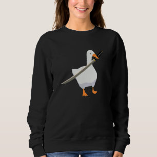 Anka Med Svärd Anka Som Handhar En Katana Kniv Gås T Shirt