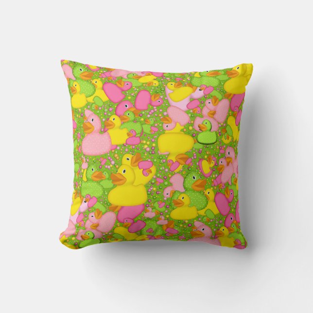 Anka-n-Dots-Stil-2-Drk Grönt-Sq DEKORATIV KUDDE (Framsida)