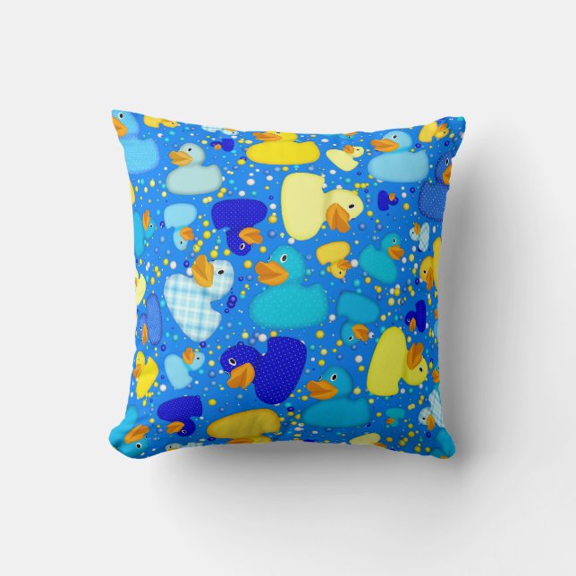 Anka-n-prits-Stil-3-Blue 3-Sq DEKORATIV KUDDE (Framsida)