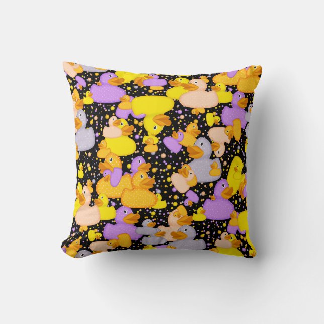 Anka-n-punkter-Stil-1-Black-Sq DEKORATIV KUDDE (Framsida)
