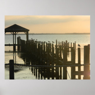 Anka North Carolina Fishing Docks Poster