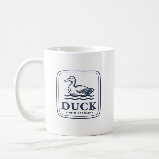 Anka North Carolina Outer Banks OBX Kustnära stran Kaffemugg (Vänster)