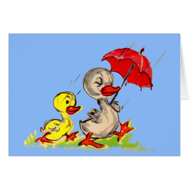 anka och ankling hälsningskort (Framsidan Horizontal)