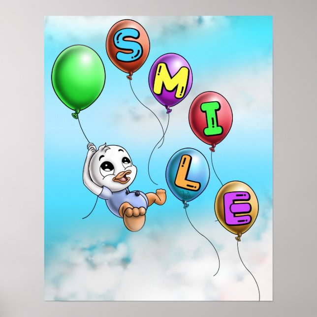 Anka och ballonger poster (Framsidan)