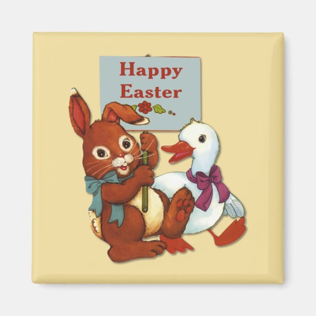 Anka och Bunny Påsk Magnet (Framsidan)