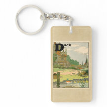 Anka och Ducklings som simmar på floden