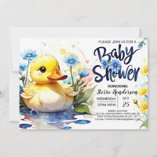Anka och Wildblommor Baby Shower Inbjudningar