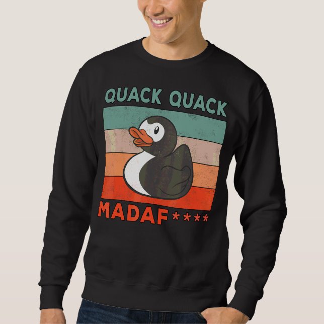 Anka Ord Rubber Anka Quack Quack Ankor 1 Lång Ärmad Tröja (Framsida)