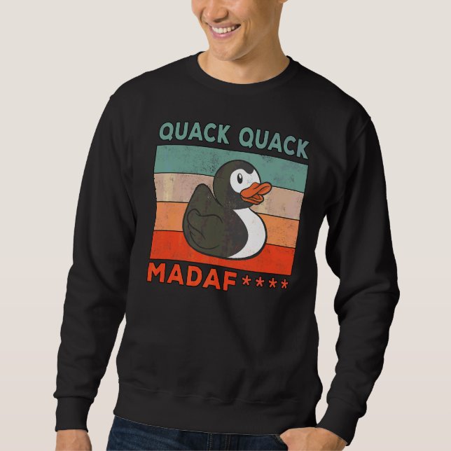 Anka Ord Rubber Anka Quack Quack Ankor 2 Lång Ärmad Tröja (Framsida)
