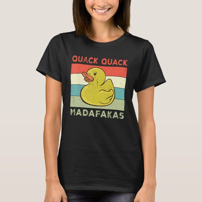 Anka Ord Rubber Anka Quack Quack Ankor T Shirt (Framsida)